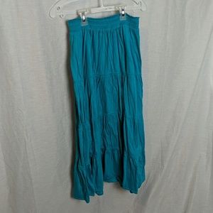 Turquoise tiered skirt